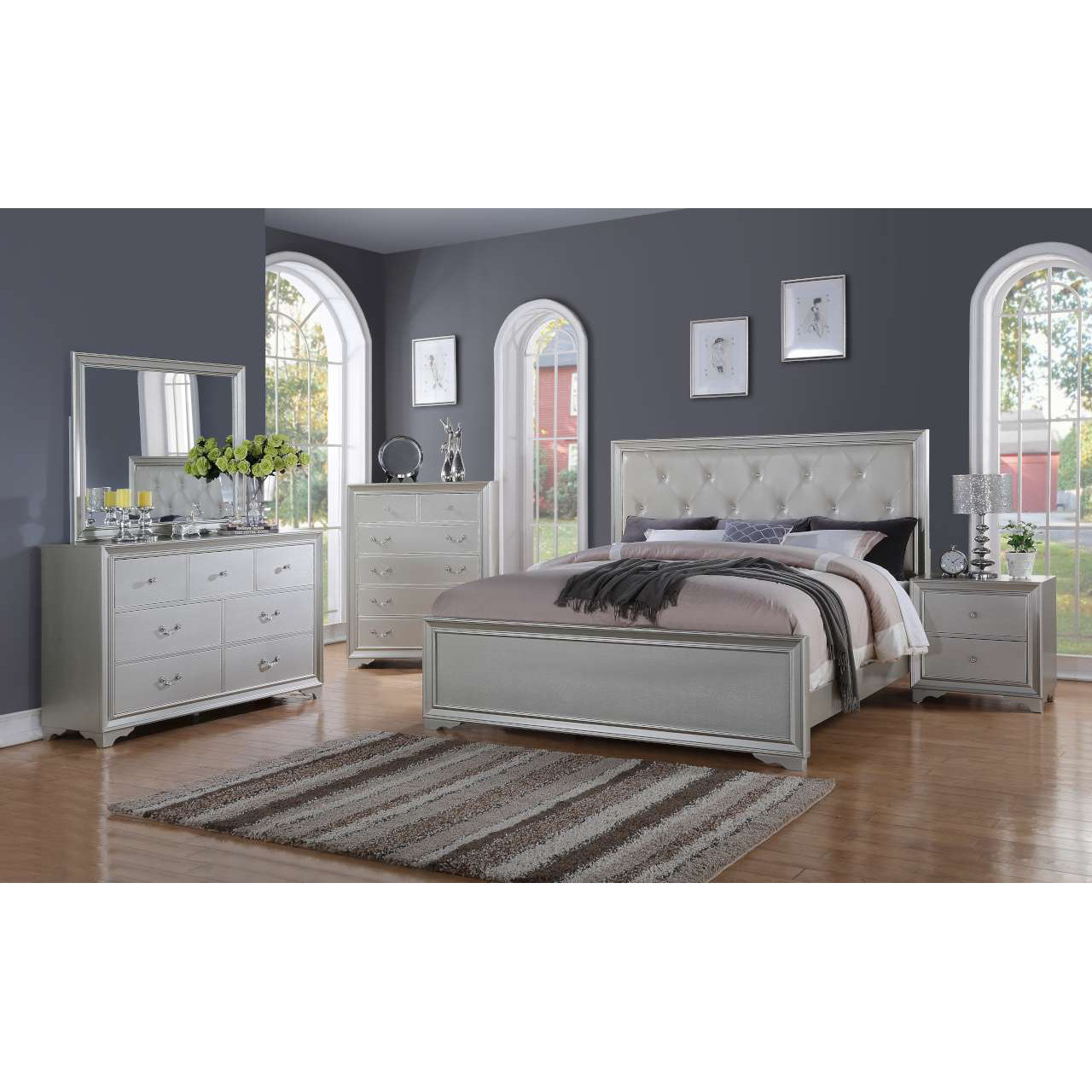 House of Hampton Birmingham Queen Panel 4 Piece Bedroom Set & Reviews